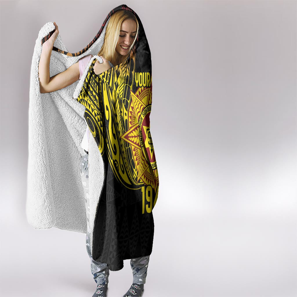 Personalised Tonga High School Hooded Blanket Since 1947 Special Kupesi Pattern LT9 - Polynesian Pride