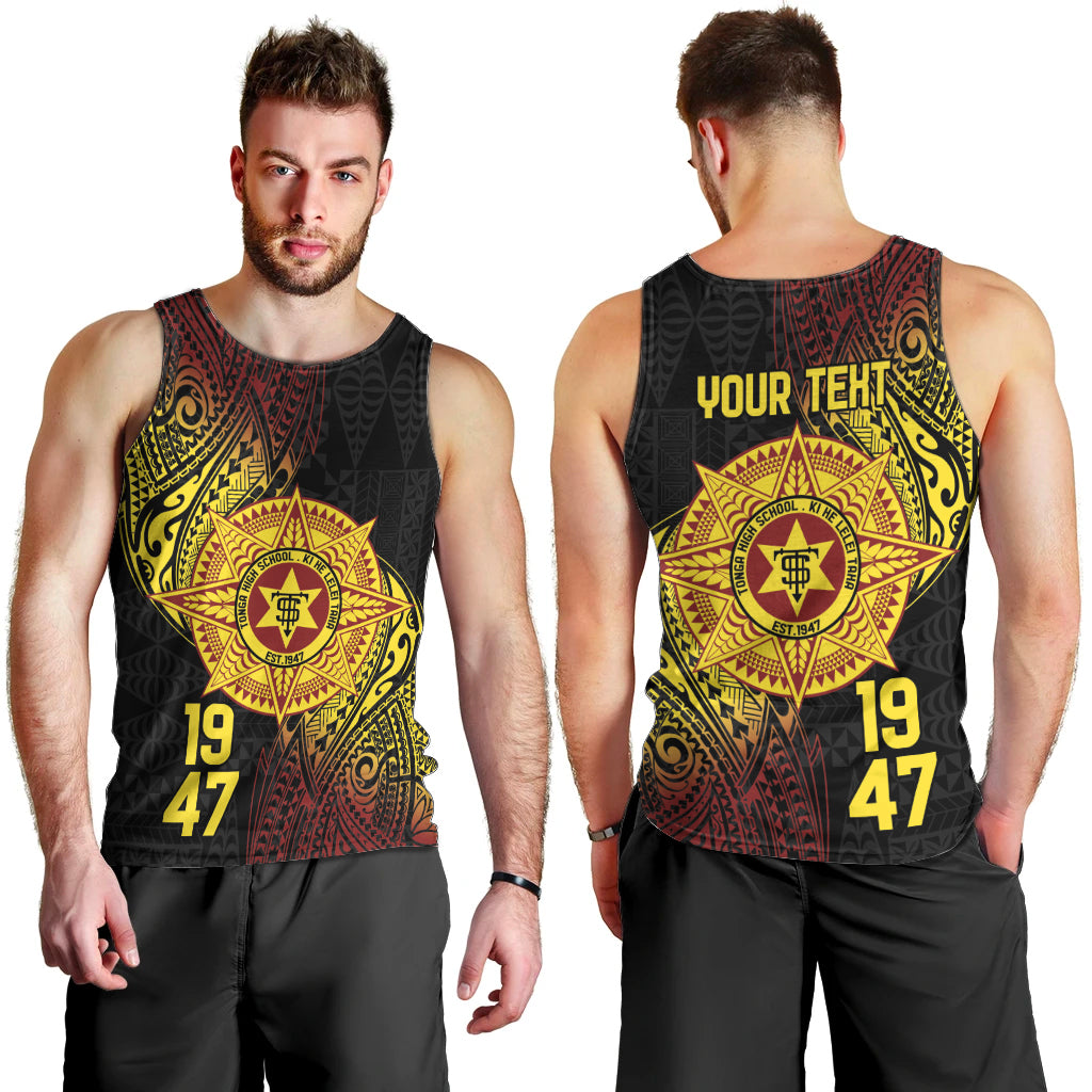 Personalised Tonga High School Men Tank Top Since 1947 Special Kupesi Pattern LT9 - Polynesian Pride