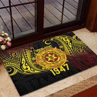 Personalised Tonga High School Rubber Doormat Since 1947 Special Kupesi Pattern LT9 - Polynesian Pride