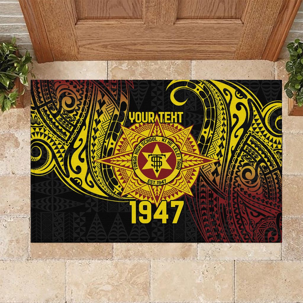 Personalised Tonga High School Rubber Doormat Since 1947 Special Kupesi Pattern LT9 - Polynesian Pride
