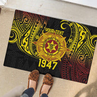 Personalised Tonga High School Rubber Doormat Since 1947 Special Kupesi Pattern LT9 - Polynesian Pride
