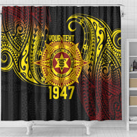 Personalised Tonga High School Shower Curtain Since 1947 Special Kupesi Pattern