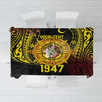 Personalised Tonga High School Tablecloth Since 1947 Special Kupesi Pattern LT9 Black - Polynesian Pride