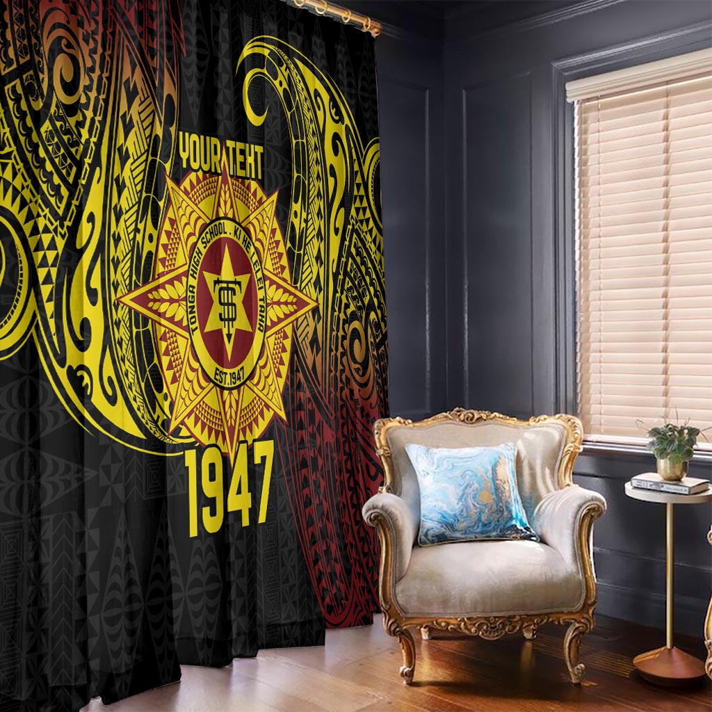 Personalised Tonga High School Window Curtain Since 1947 Special Kupesi Pattern LT9 - Polynesian Pride