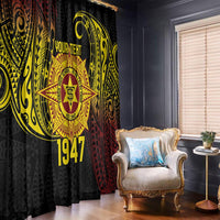 Personalised Tonga High School Window Curtain Since 1947 Special Kupesi Pattern LT9 - Polynesian Pride