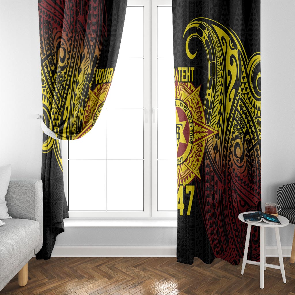 Personalised Tonga High School Window Curtain Since 1947 Special Kupesi Pattern LT9 - Polynesian Pride