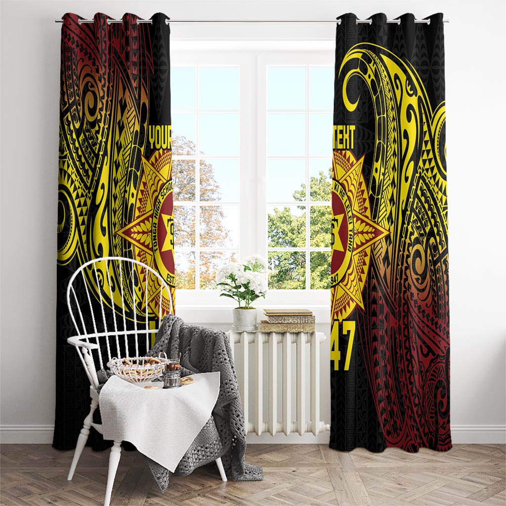 Personalised Tonga High School Window Curtain Since 1947 Special Kupesi Pattern LT9 - Polynesian Pride