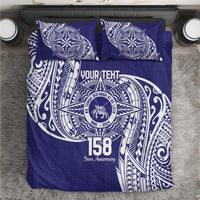 Personalised Tonga Tupou College Tolo 158th Anniversary Bedding Set Special Kupesi Pattern LT9 Blue - Polynesian Pride