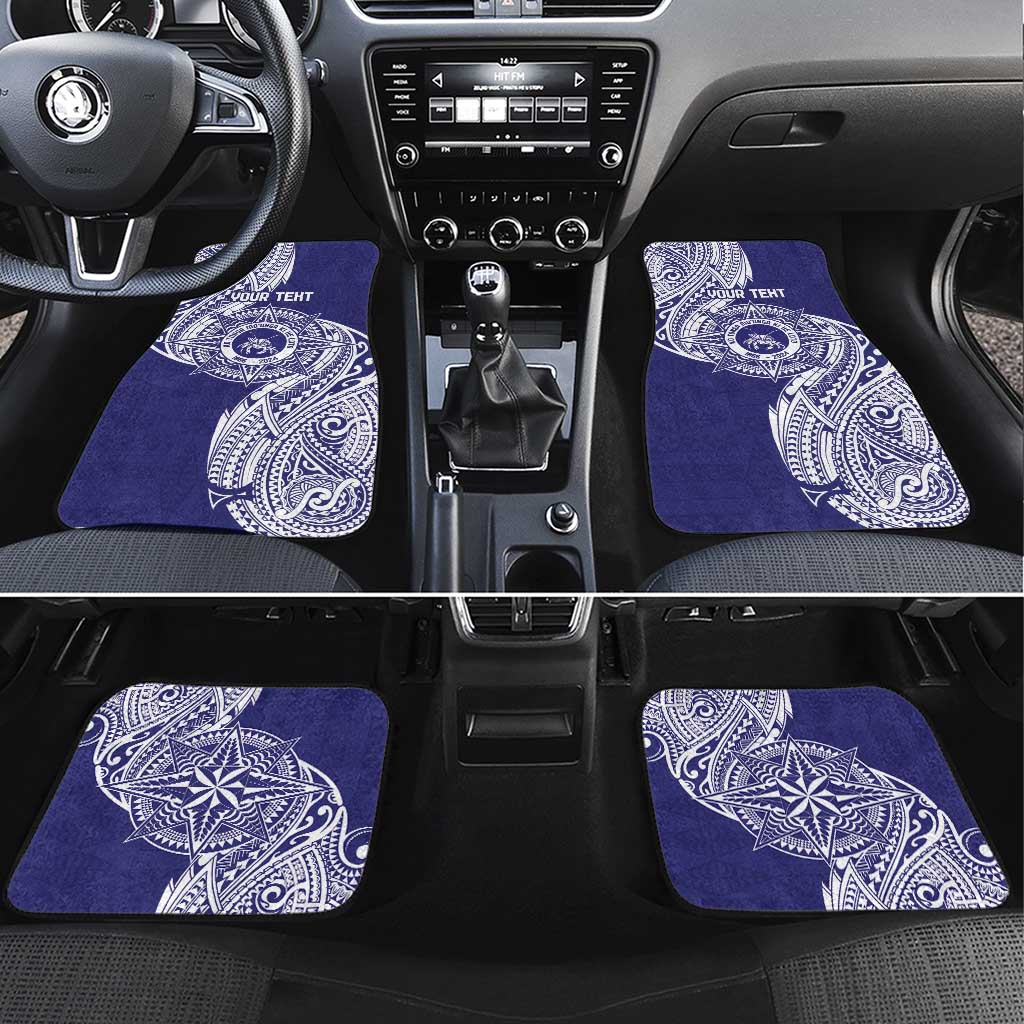 Personalised Tonga Tupou College Tolo 158th Anniversary Car Mats Special Kupesi Pattern LT9 Set 4pcs Blue - Polynesian Pride
