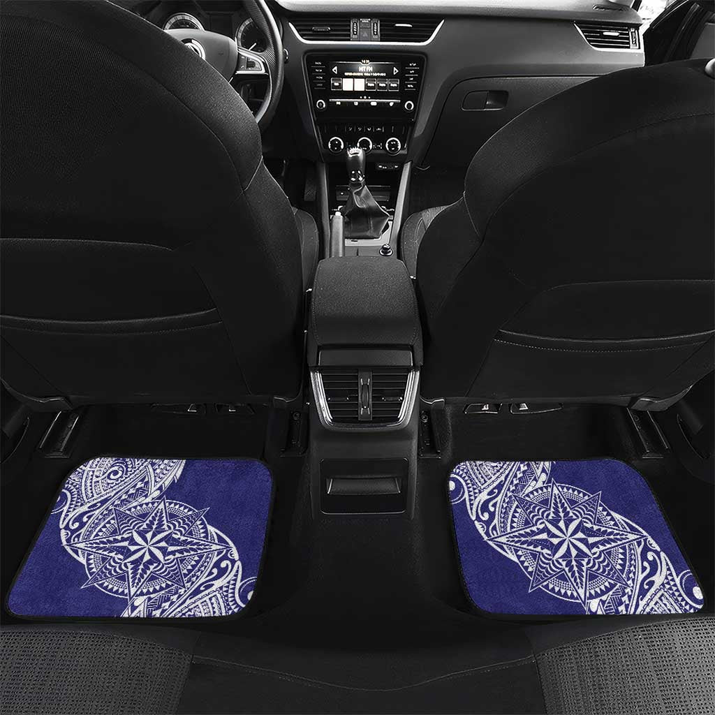Personalised Tonga Tupou College Tolo 158th Anniversary Car Mats Special Kupesi Pattern LT9 Set 2pcs - Back Blue - Polynesian Pride