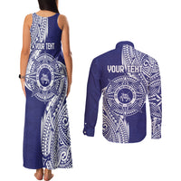 Personalised Tonga Tupou College Tolo 158th Anniversary Couples Matching Tank Maxi Dress and Long Sleeve Button Shirt Special Kupesi Pattern LT9 - Polynesian Pride