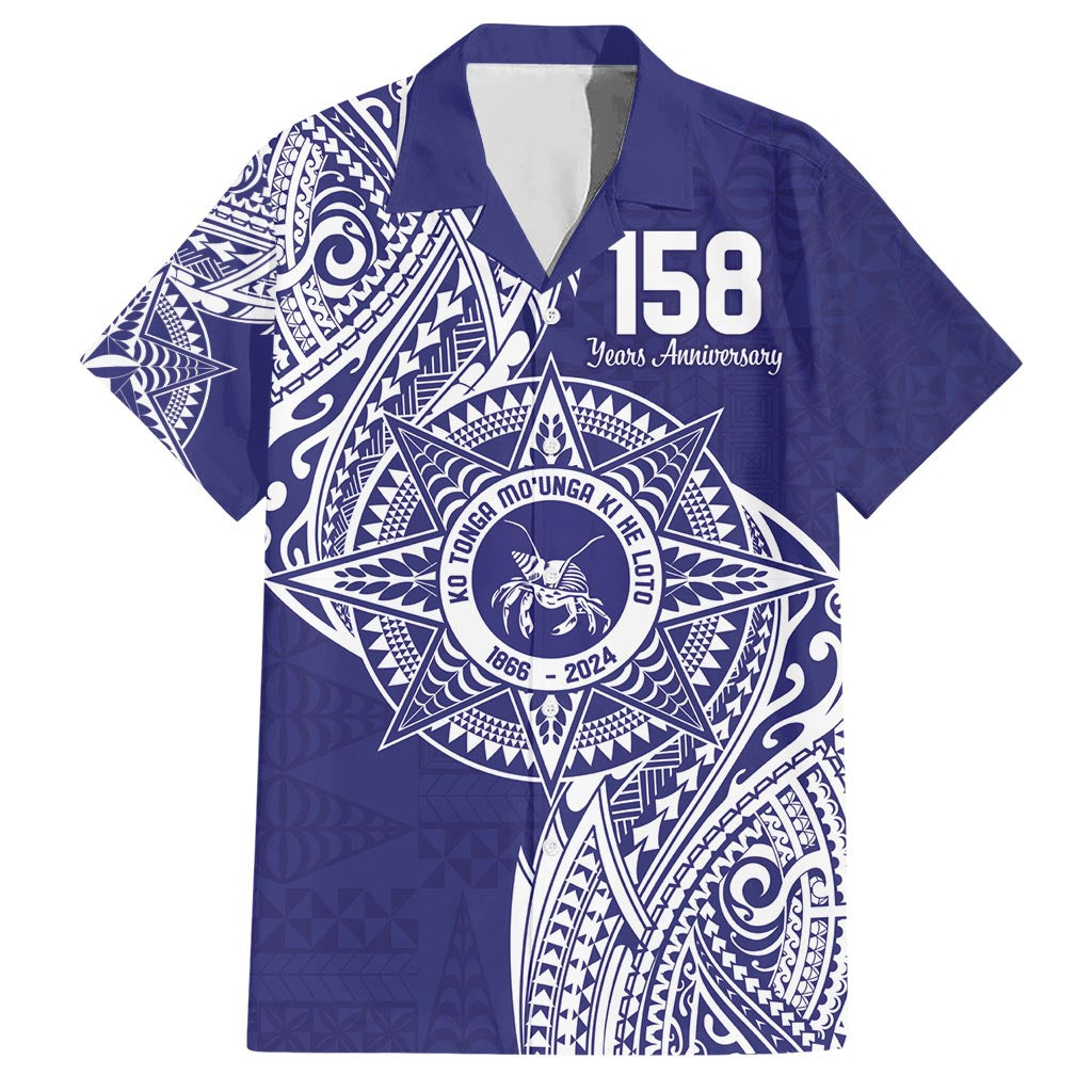 Personalised Tonga Tupou College Tolo 158th Anniversary Hawaiian Shirt Special Kupesi Pattern LT9 Blue - Polynesian Pride