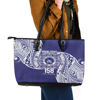 Personalised Tonga Tupou College Tolo 158th Anniversary Leather Tote Bag Special Kupesi Pattern LT9 - Polynesian Pride