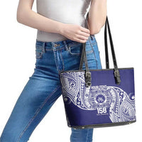 Personalised Tonga Tupou College Tolo 158th Anniversary Leather Tote Bag Special Kupesi Pattern LT9 - Polynesian Pride