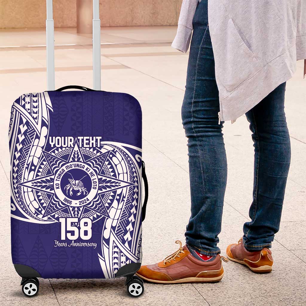 Personalised Tonga Tupou College Tolo 158th Anniversary Luggage Cover Special Kupesi Pattern LT9