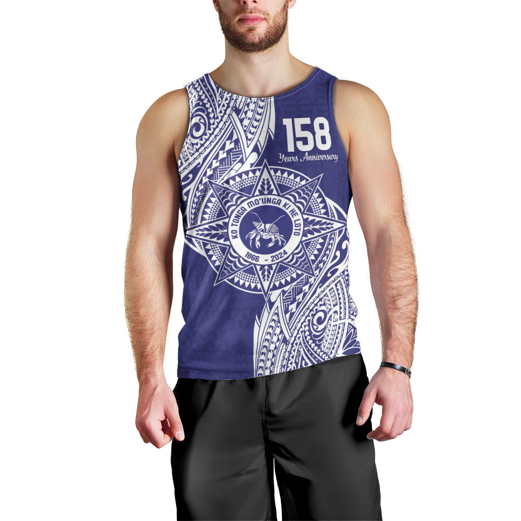Personalised Tonga Tupou College Tolo 158th Anniversary Men Tank Top Special Kupesi Pattern LT9 - Polynesian Pride