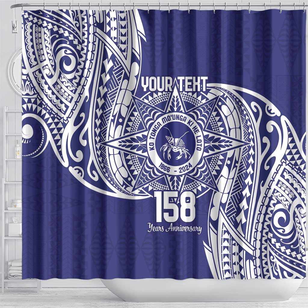 Personalised Tonga Tupou College Tolo 158th Anniversary Shower Curtain Special Kupesi Pattern LT9