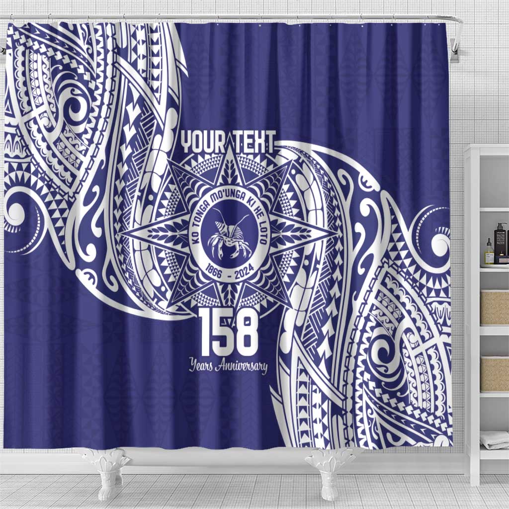 Personalised Tonga Tupou College Tolo 158th Anniversary Shower Curtain Special Kupesi Pattern LT9