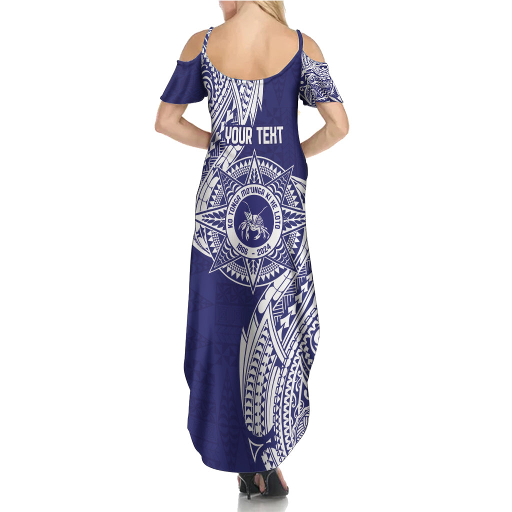Personalised Tonga Tupou College Tolo 158th Anniversary Summer Maxi Dress Special Kupesi Pattern LT9 - Polynesian Pride