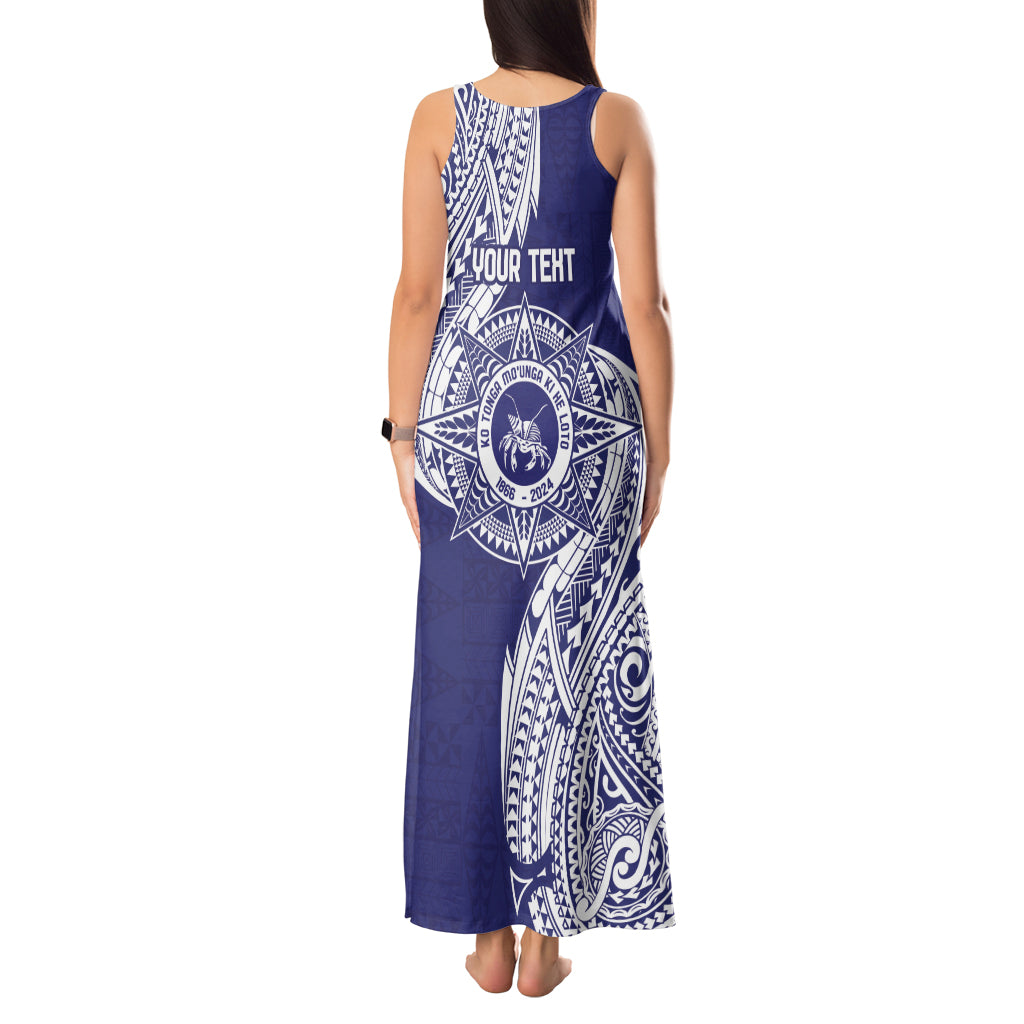 Personalised Tonga Tupou College Tolo 158th Anniversary Tank Maxi Dress Special Kupesi Pattern LT9 - Polynesian Pride
