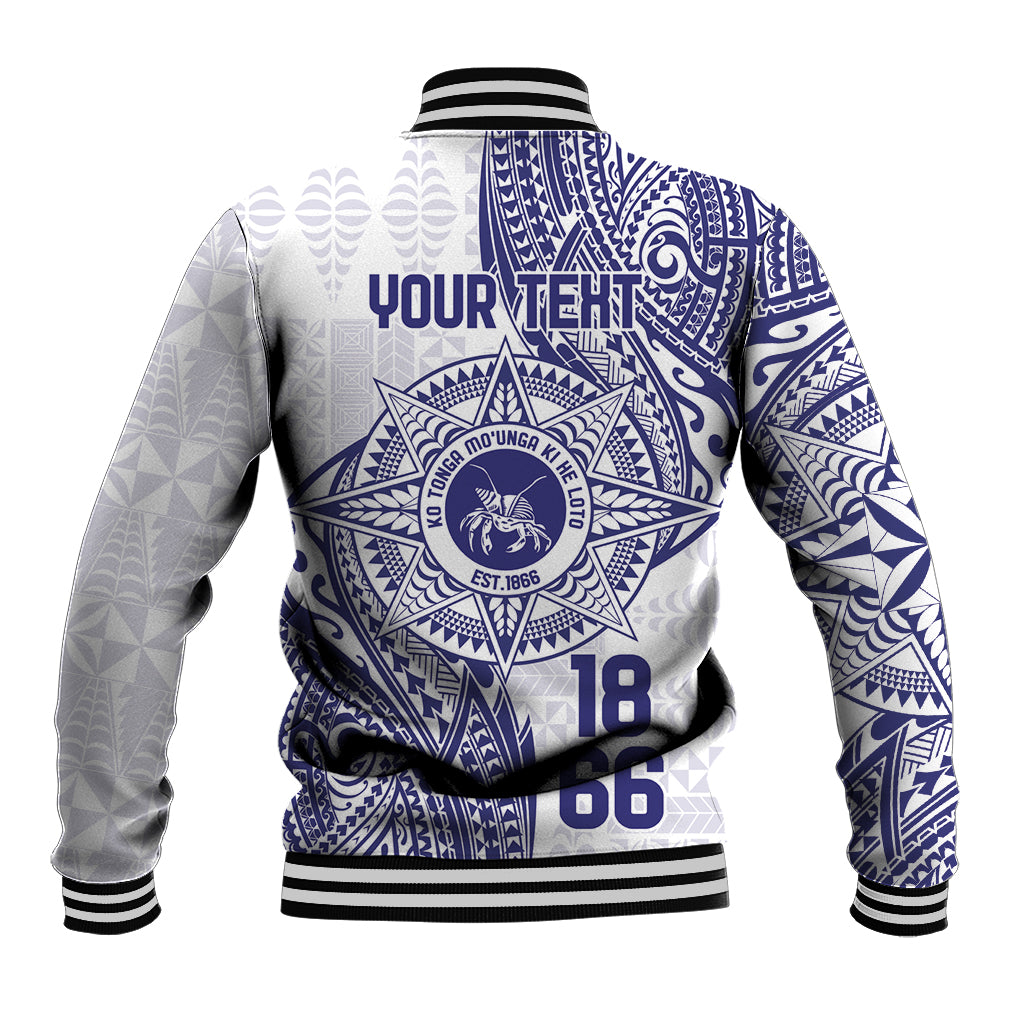 Personalised Tonga Tupou College Tolo Baseball Jacket Since 1866 Special Kupesi Pattern LT9 - Polynesian Pride