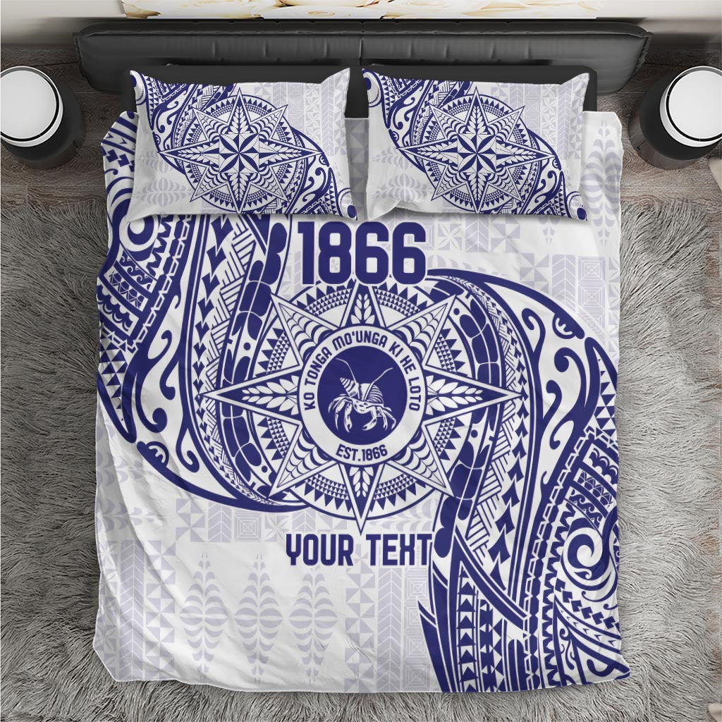 Personalised Tonga Tupou College Tolo Bedding Set Since 1866 Special Kupesi Pattern LT9 White - Polynesian Pride