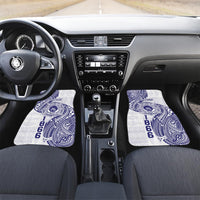 Personalised Tonga Tupou College Tolo Car Mats Since 1866 Special Kupesi Pattern LT9 Set 2pcs - Front White - Polynesian Pride