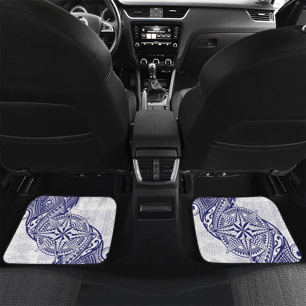 Personalised Tonga Tupou College Tolo Car Mats Since 1866 Special Kupesi Pattern LT9 Set 2pcs - Back White - Polynesian Pride