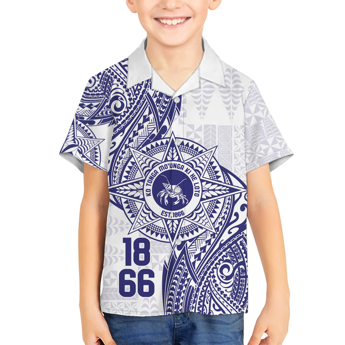 Personalised Tonga Tupou College Tolo Family Matching Off The Shoulder Long Sleeve Dress and Hawaiian Shirt Since 1866 Special Kupesi Pattern