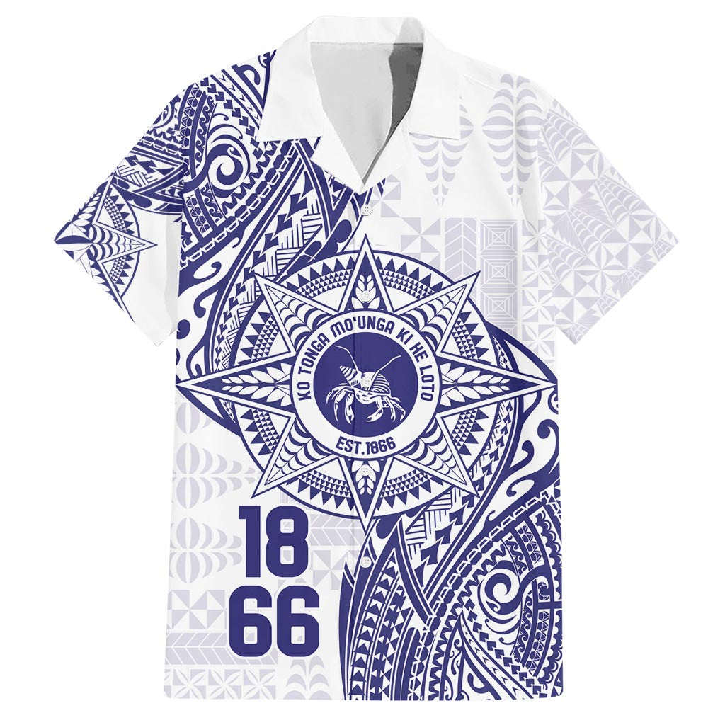 Personalised Tonga Tupou College Tolo Hawaiian Shirt Since 1866 Special Kupesi Pattern LT9 White - Polynesian Pride