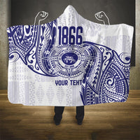 Personalised Tonga Tupou College Tolo Hooded Blanket Since 1866 Special Kupesi Pattern LT9 One Size White - Polynesian Pride