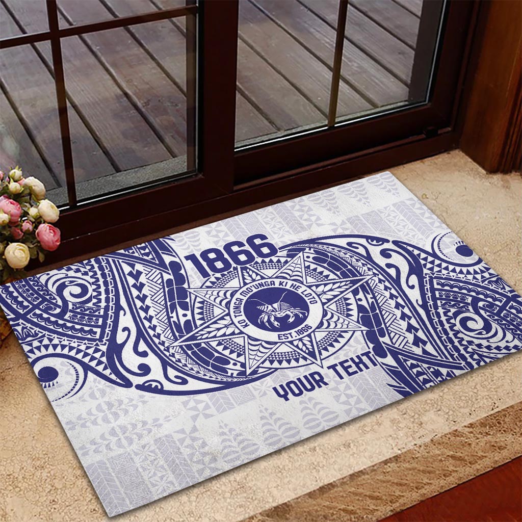Personalised Tonga Tupou College Tolo Rubber Doormat Since 1866 Special Kupesi Pattern LT9 - Polynesian Pride