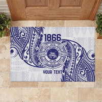 Personalised Tonga Tupou College Tolo Rubber Doormat Since 1866 Special Kupesi Pattern LT9 - Polynesian Pride