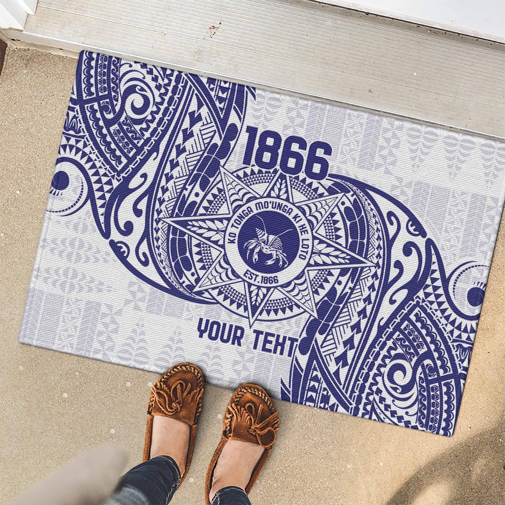 Personalised Tonga Tupou College Tolo Rubber Doormat Since 1866 Special Kupesi Pattern LT9 - Polynesian Pride