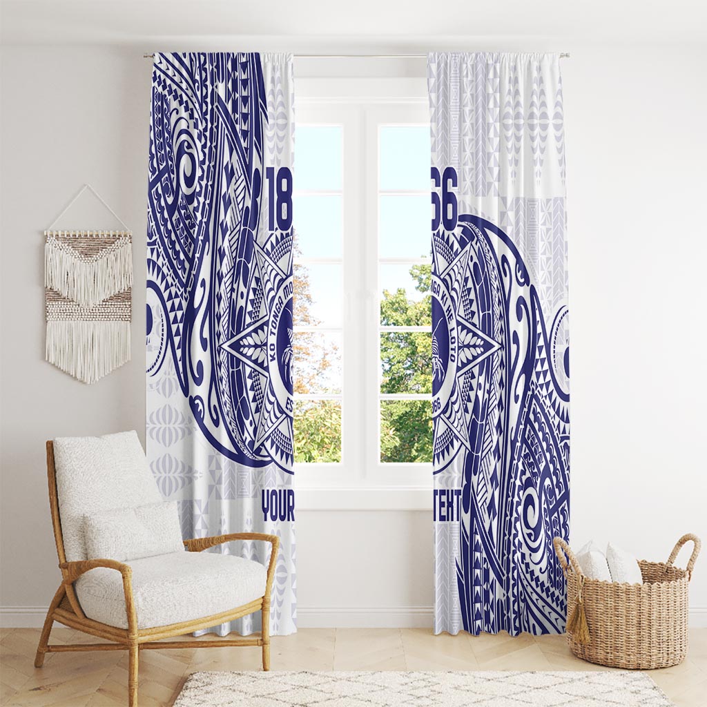 Personalised Tonga Tupou College Tolo Window Curtain Since 1866 Special Kupesi Pattern LT9 - Polynesian Pride