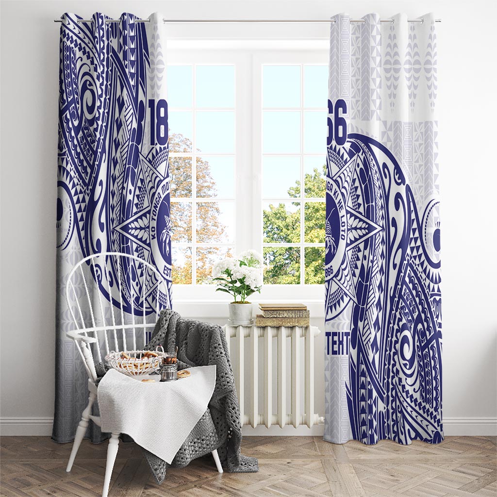 Personalised Tonga Tupou College Tolo Window Curtain Since 1866 Special Kupesi Pattern LT9 - Polynesian Pride