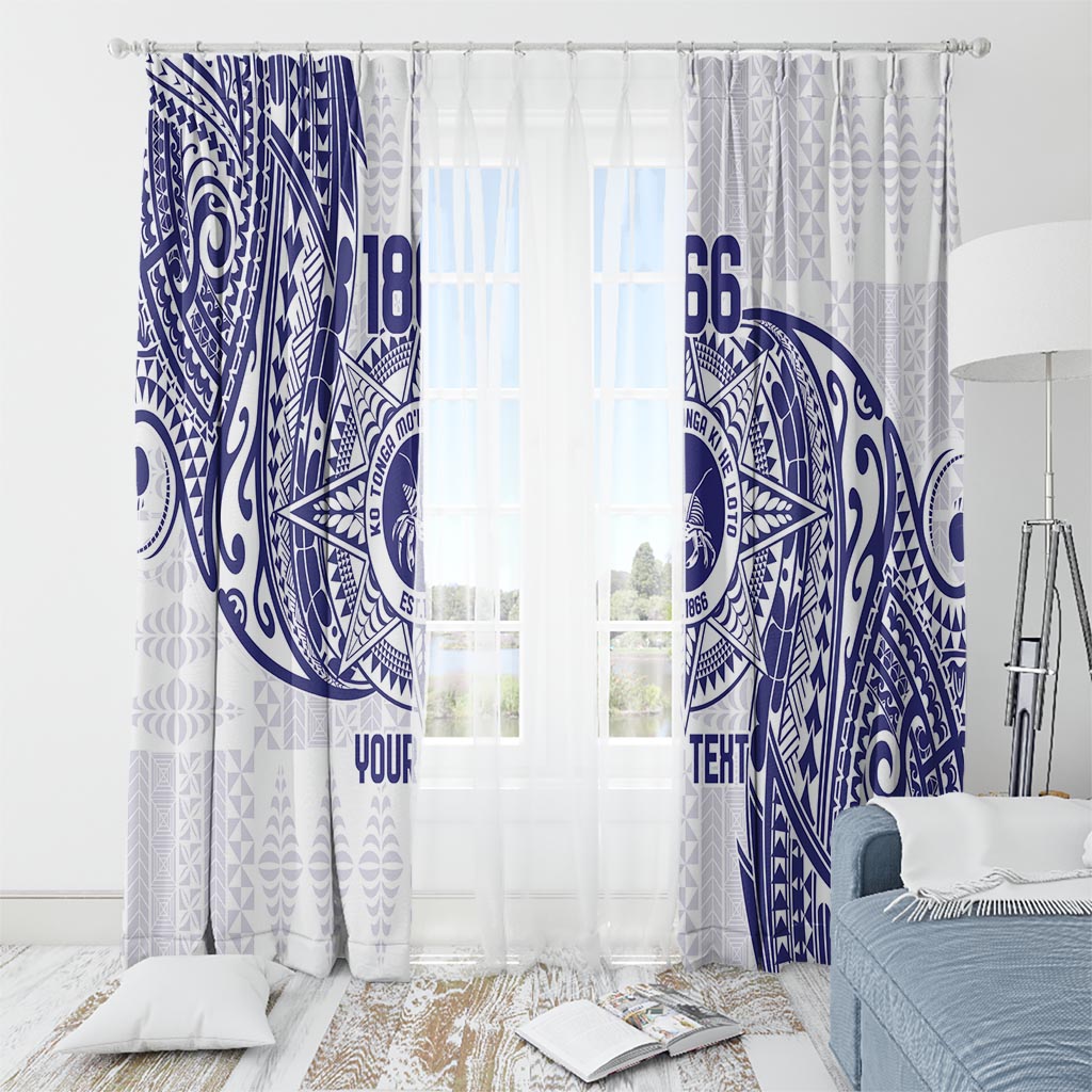 Personalised Tonga Tupou College Tolo Window Curtain Since 1866 Special Kupesi Pattern LT9 - Polynesian Pride