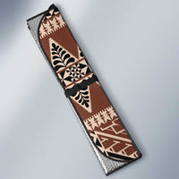 Vintage Bula Fiji Auto Sun Shade Brown Tapa Masi Motif - Polynesian Pride