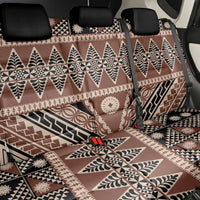 Vintage Bula Fiji Back Car Seat Cover Brown Tapa Masi Motif