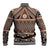 Vintage Bula Fiji Baseball Jacket Brown Tapa Masi Motif