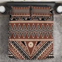 Vintage Bula Fiji Bedding Set Brown Tapa Masi Motif
