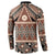 Vintage Bula Fiji Button Sweatshirt Brown Tapa Masi Motif