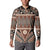 Vintage Bula Fiji Button Sweatshirt Brown Tapa Masi Motif