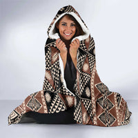 Vintage Bula Fiji Hooded Blanket Brown Tapa Masi Motif