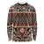 Vintage Bula Fiji Long Sleeve Shirt Brown Tapa Masi Motif