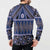 Vintage Bula Fiji Button Sweatshirt Prussian Blue Tapa Masi Motif