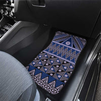 Vintage Bula Fiji Car Mats Prussian Blue Tapa Masi Motif