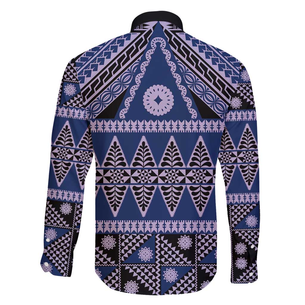 Vintage Bula Fiji Family Matching Summer Maxi Dress and Hawaiian Shirt Prussian Blue Tapa Masi Motif