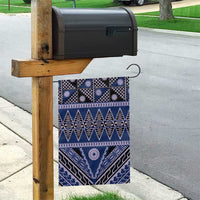 Vintage Bula Fiji Garden Flag Prussian Blue Tapa Masi Motif