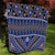 Vintage Bula Fiji Quilt Prussian Blue Tapa Masi Motif